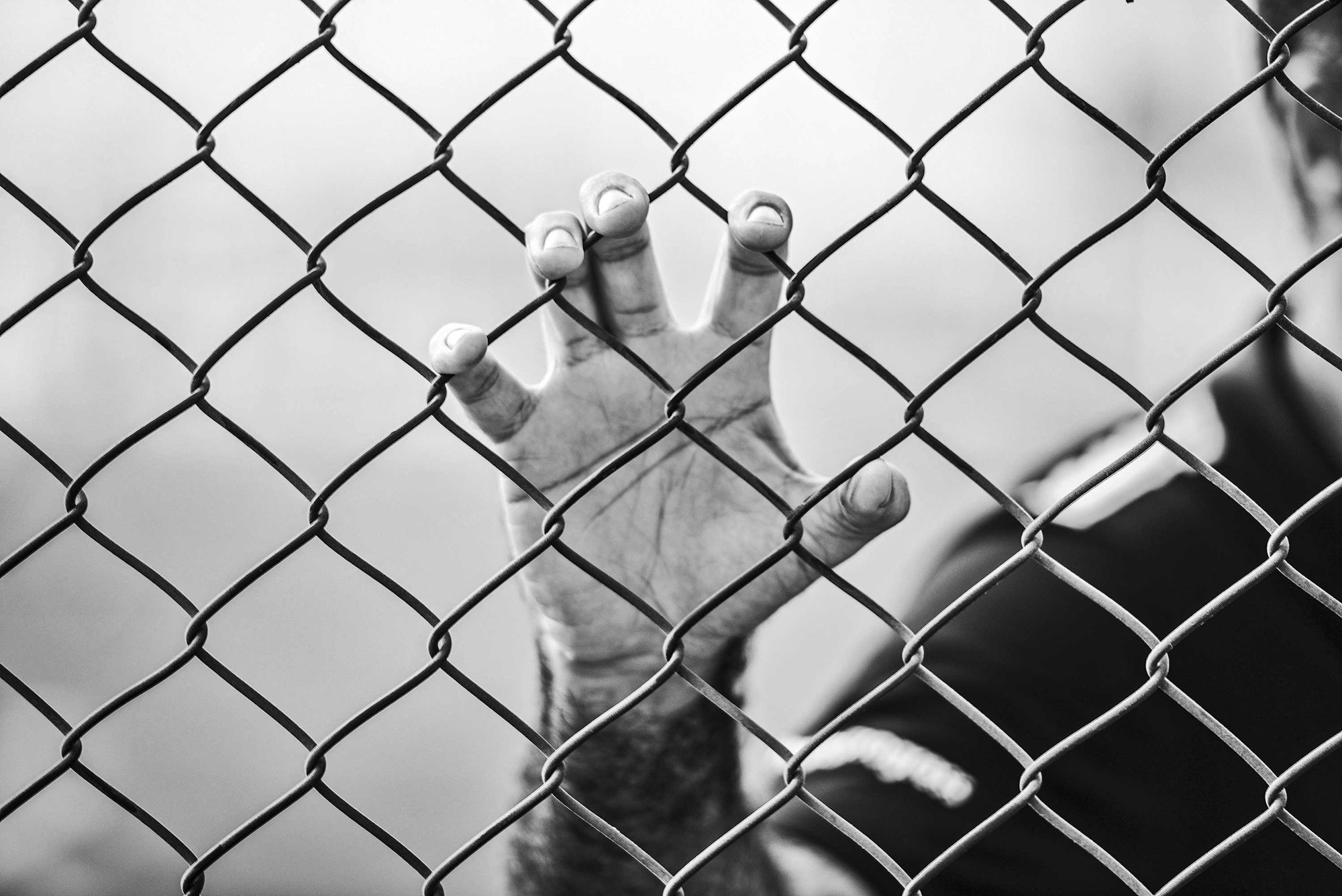 man-holding-chain-link-fence.jpg man holding chain-link fence